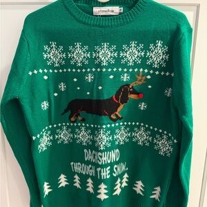 NWT Dachshund Through the Snow Holiday Sweater
